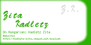 zita kadletz business card